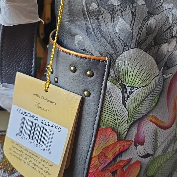 Floral Flamingo Print Women's Bag..ANUSHKA AWESOME NWT AND STUFFNG - Picture 3 of 12